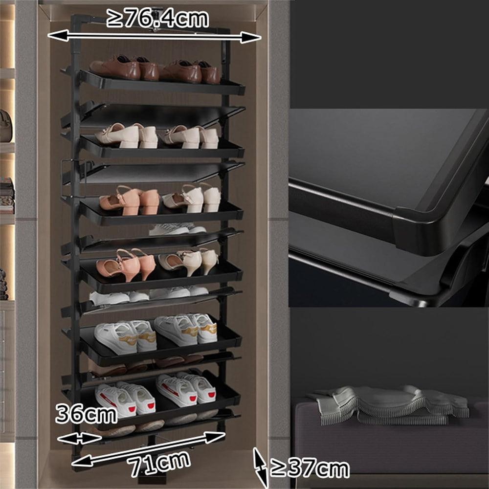 Shoe Rack 360ยฐRotating Pull-Out Organizer for Closet Shoe Cabinet,Adjustable ...