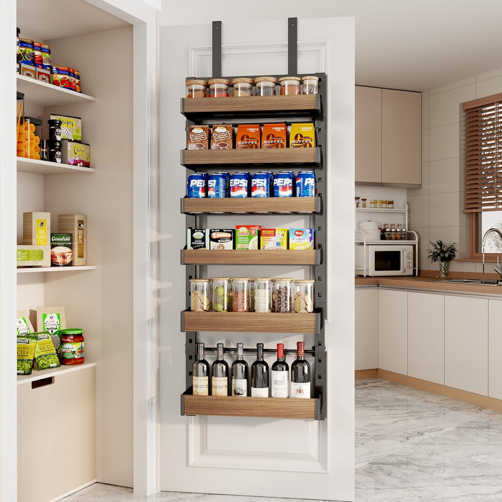 6-Tier Over The Door Pantry Organizer, Heavy-Duty Metal Wall Mount or Hanging...