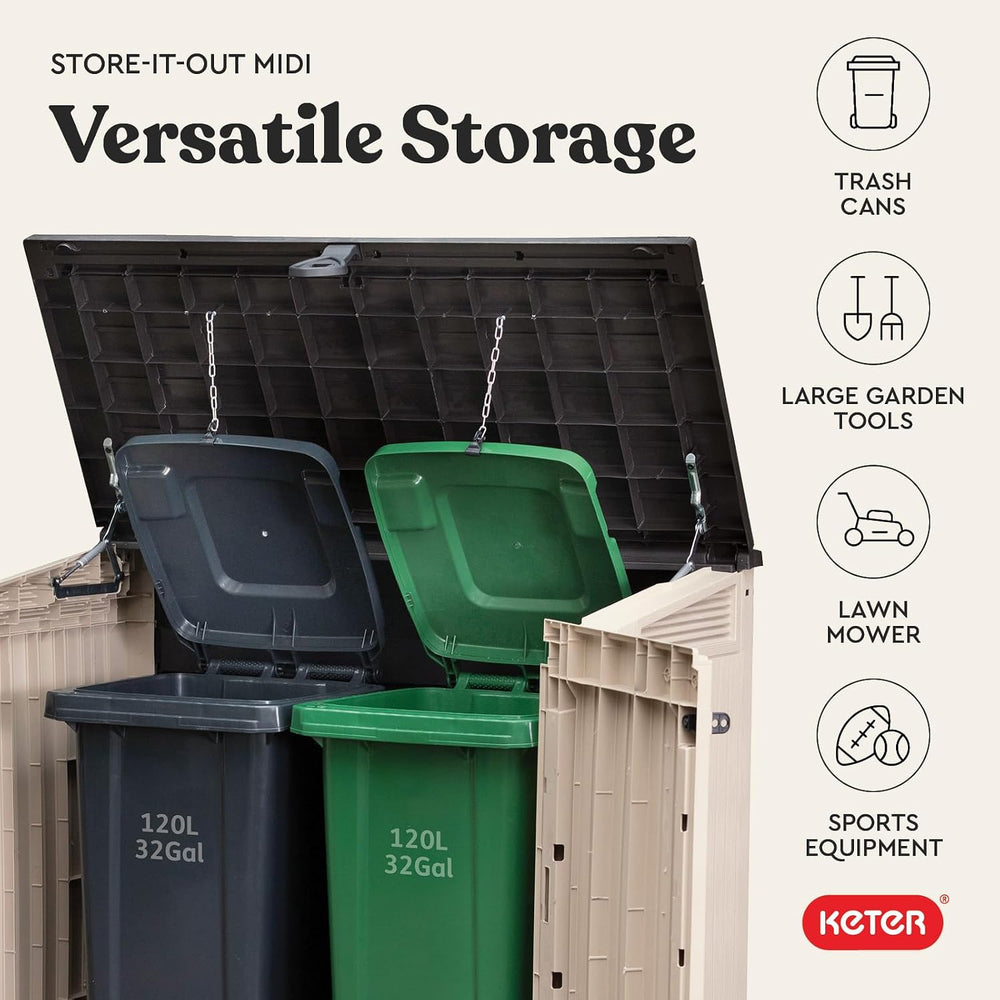 Keter Store-It-Out MIDI Outdoor Resin Storage Shed – Weather-Resistant Horizo...