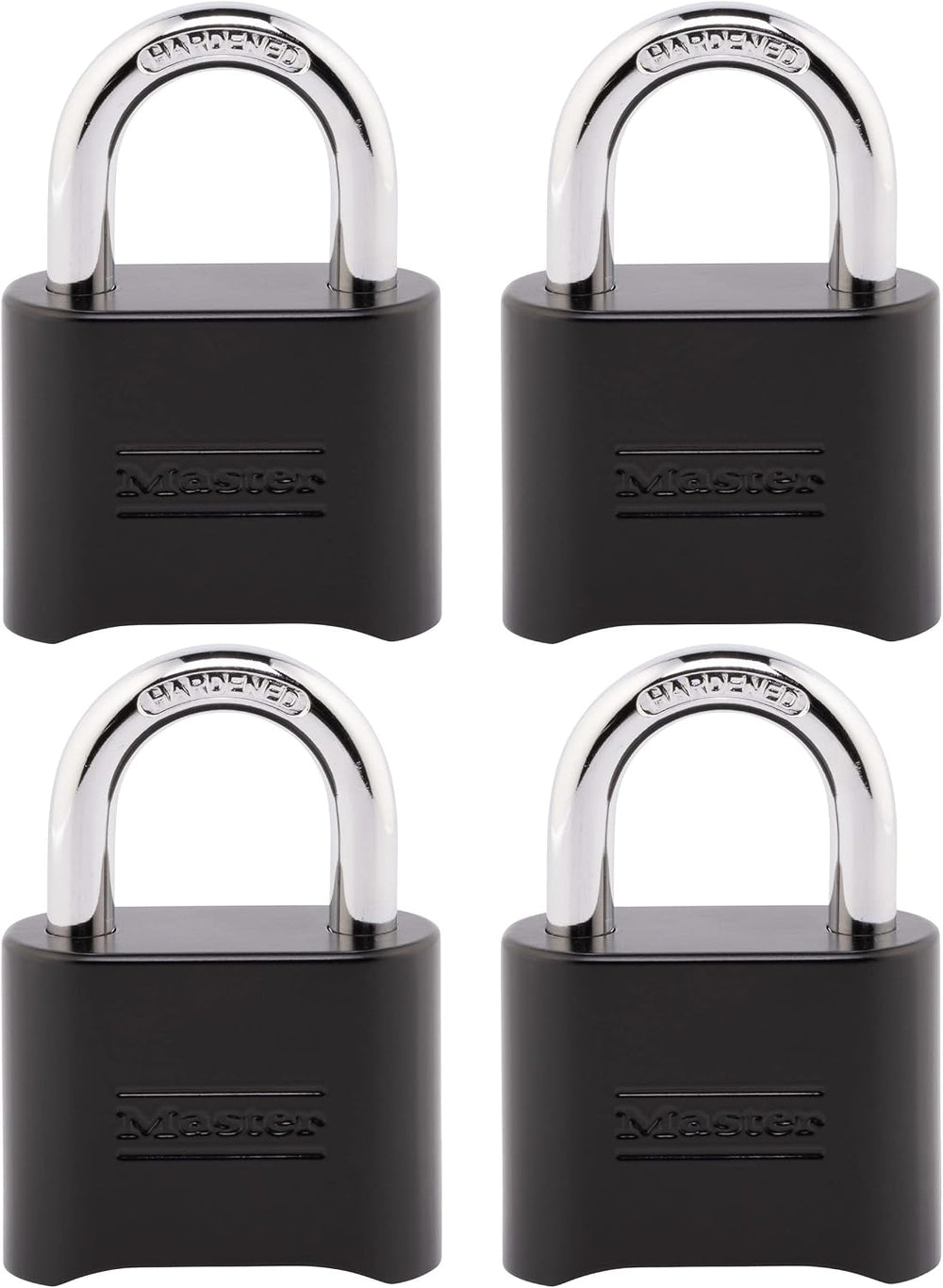 Master Lock Combination Padlock Weather Resistant Lock Black 4-Pack 178EC4