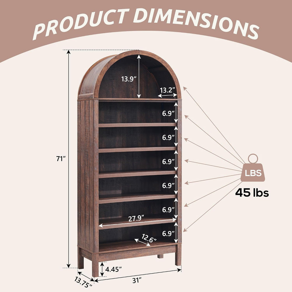 IFBUY 71" Tall Arched Shoe Cabinet, 7 Tiers Shoe Storage Cabinet, Freest...