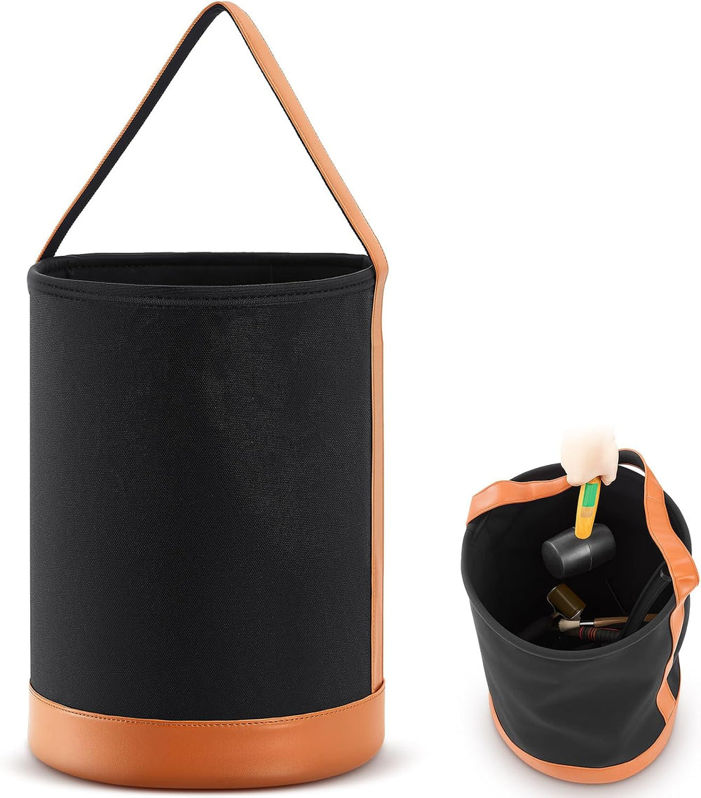 Canvas Bucket Tool Bag 17" x 12" Flame-Resistant Tool Bucket Made o...