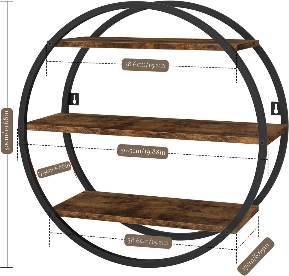 Circle Shelf Wall Decor, 3 Tier Decorative Round Wall Shelf