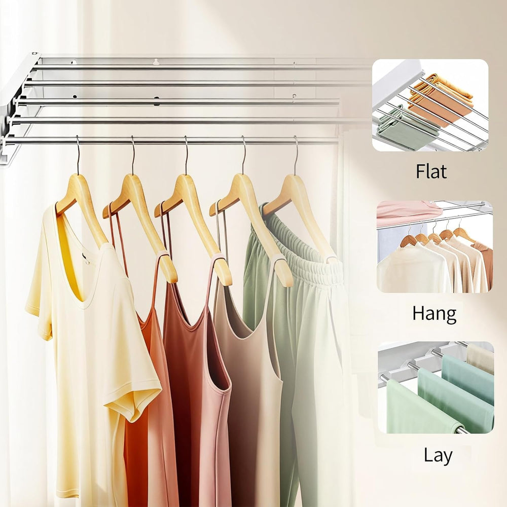 Wall Mounted Clothes Drying Rack 31.5" Foldable, 60 lb for Laundry &...