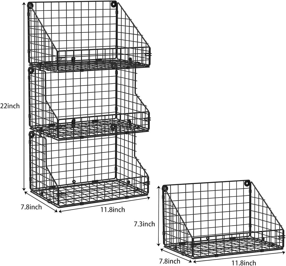 X-cosrack 3-Tier Stackable Detachable Snack Organizer (Large Size), Counterto...