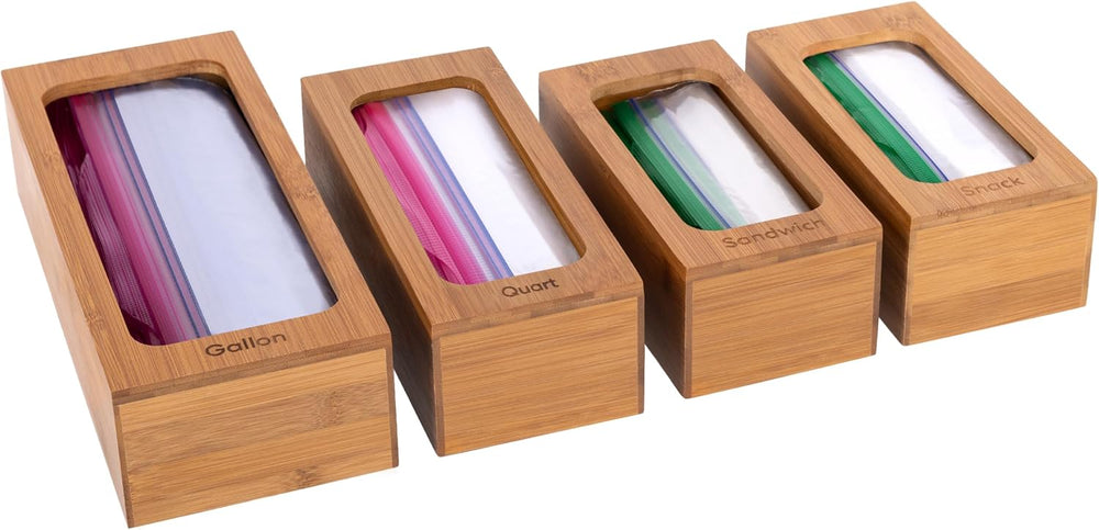 Seville Classics Bamboo Premium Organizer Storage Bins for Kitchen Silverware...