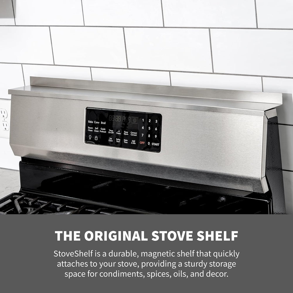 StoveShelf 30" Length Stainless Steel Finish Magnetic Shelf for Kitchen ...