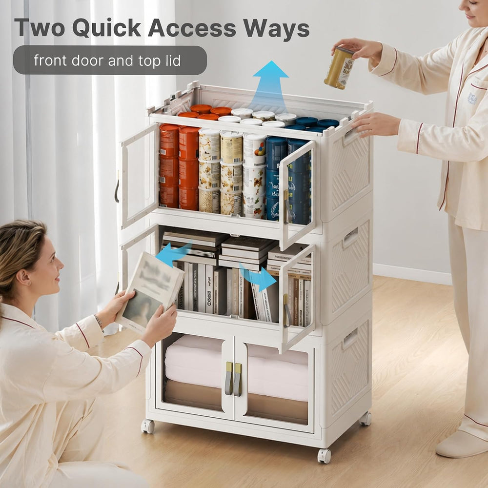 UAMFURI Stackable Storage Bins with Lids, 192QT Extra Large Storage Cabinet