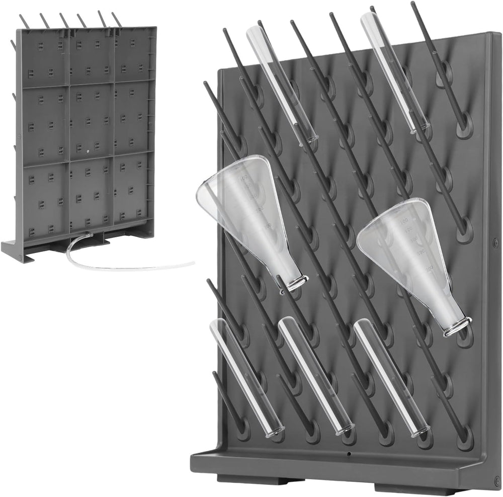 Lab Drying Rack 52 Pegs Laboratory Bottle Drying Racks Wall Mounted/Counterto...