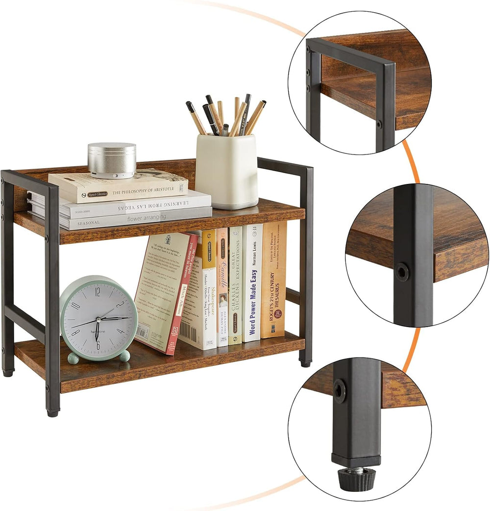 IBUYKE 2-Tier Spice Rack,Kitchen Countertop Organizer,Brown TLJ002H