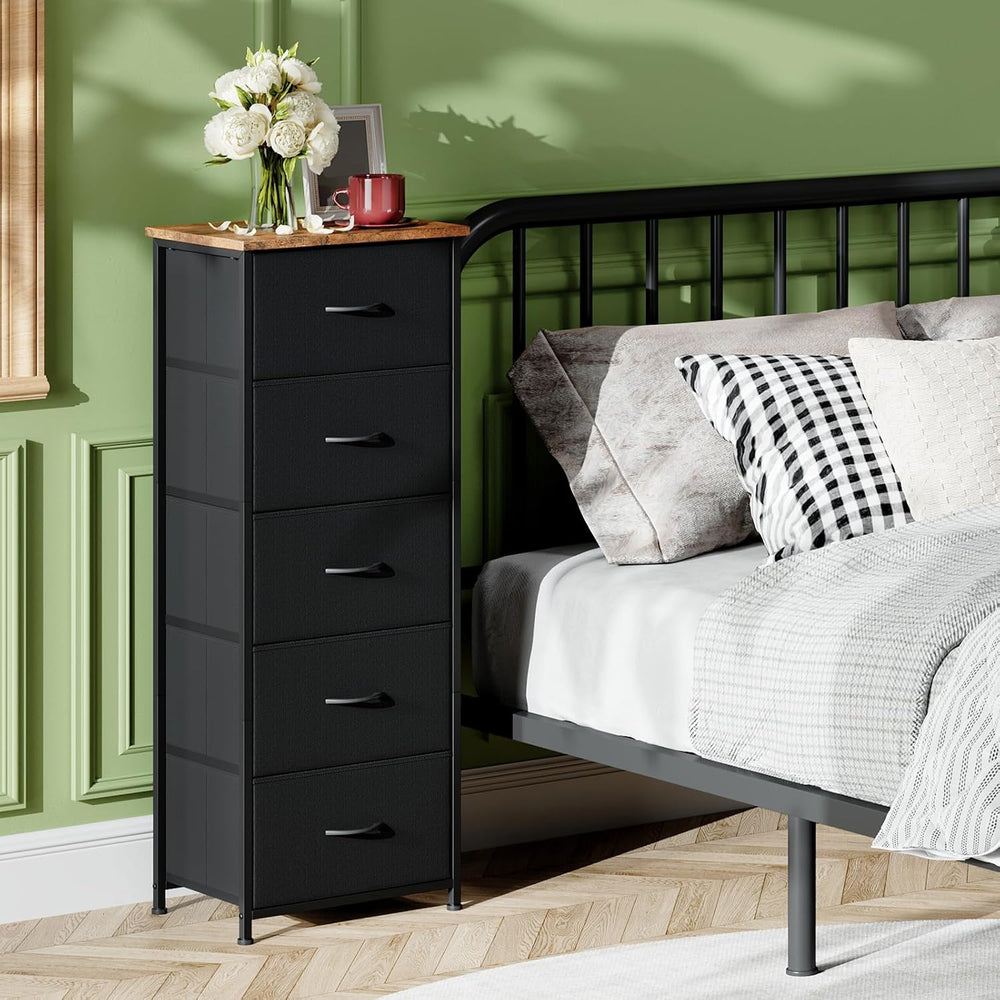 Somdot Tall Dresser for Bedroom, 5 Drawer Storage Cabinet,Chest of Drawers