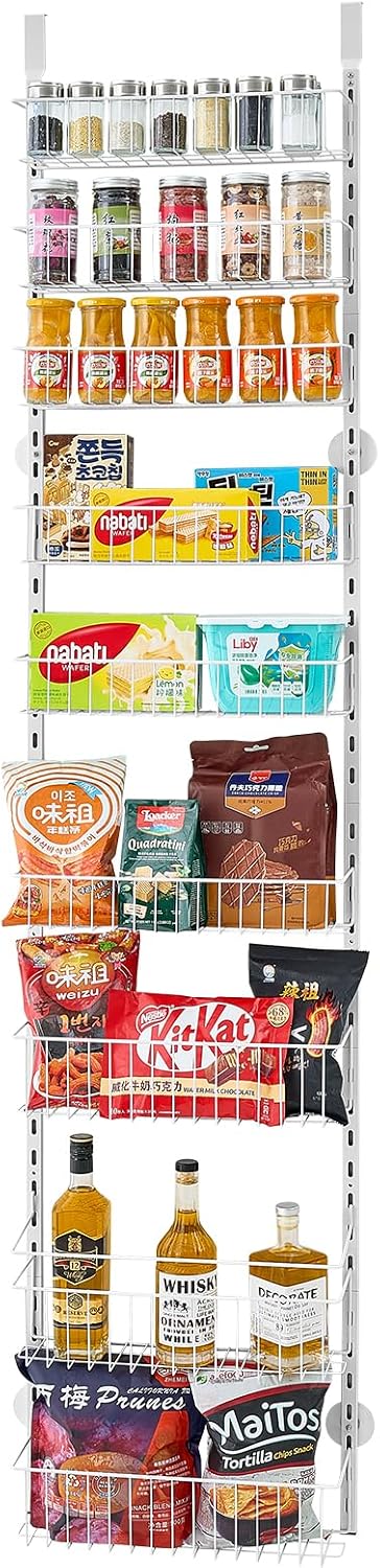 VEVOR Over the Door Pantry Organizer, 9-Tier Pantry Organization and Storage,...