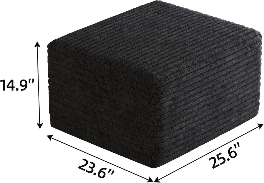 25.6" Corduroy Ottoman Foot Rest,Plush Memory Foam Couch Ottomans,Bonele...