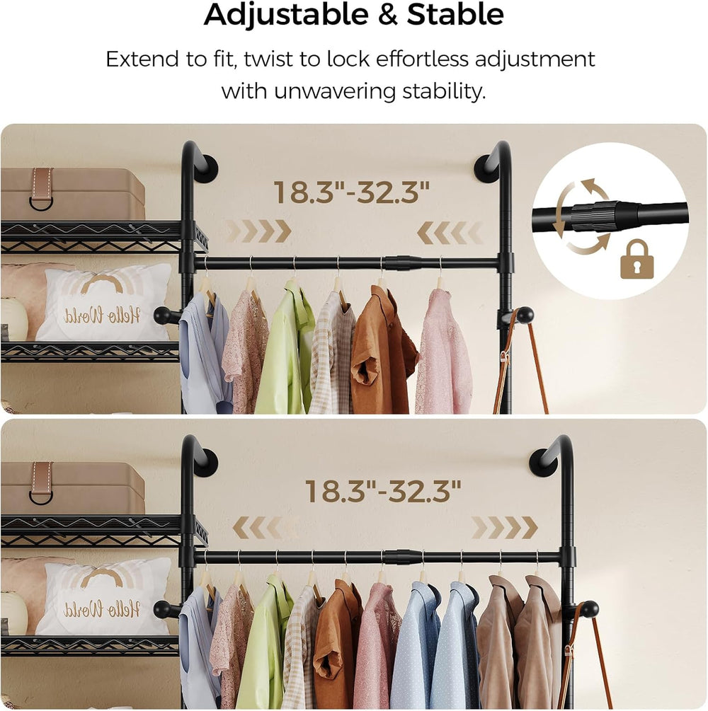 Closet Organizers and Storage, 3-Row Heavy Duty Garment Rack Clothes Rack for...
