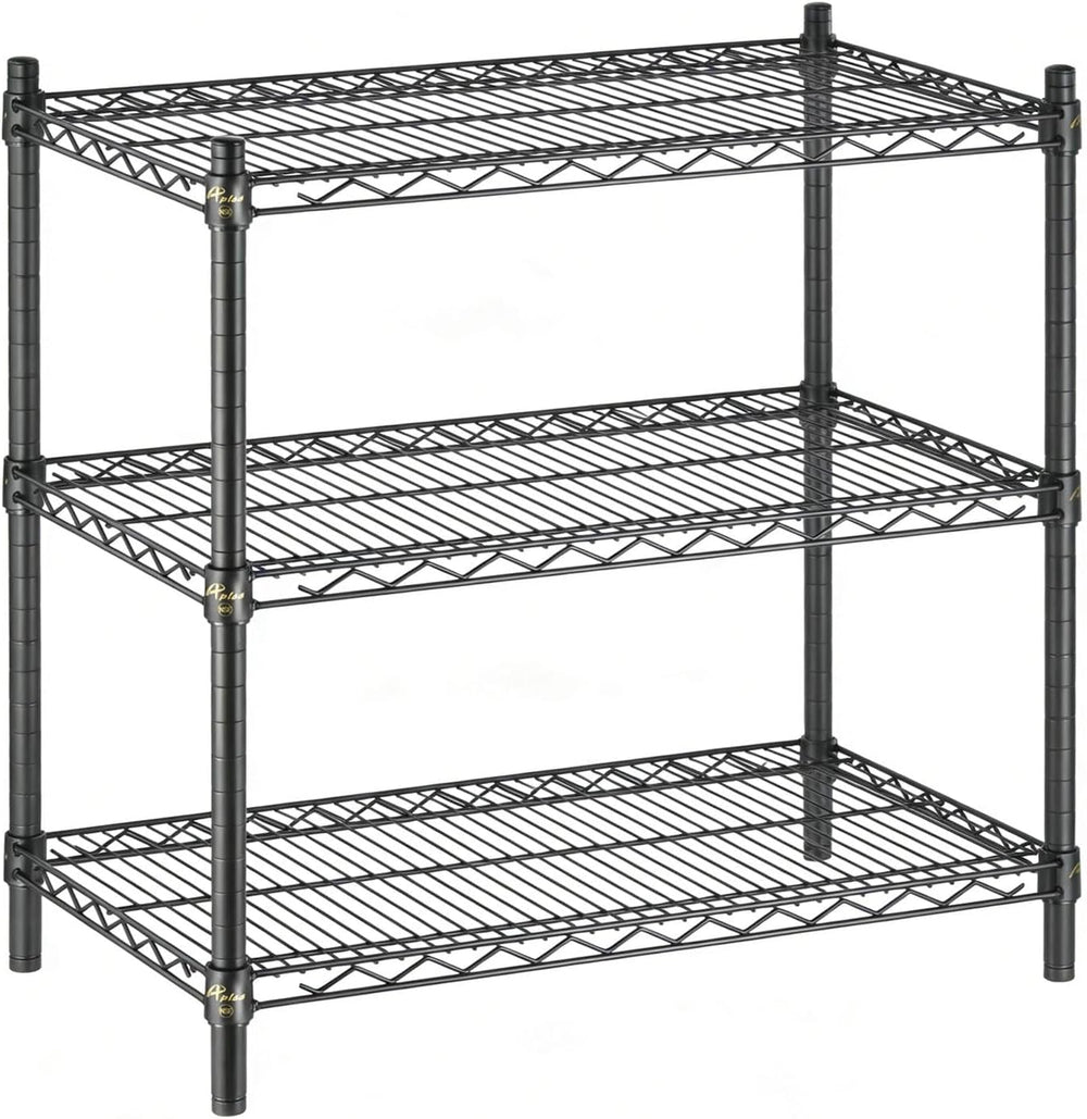 APLSS 18" D x 42" W x 34" H Black Heavy Duty Wire Shelving wit...