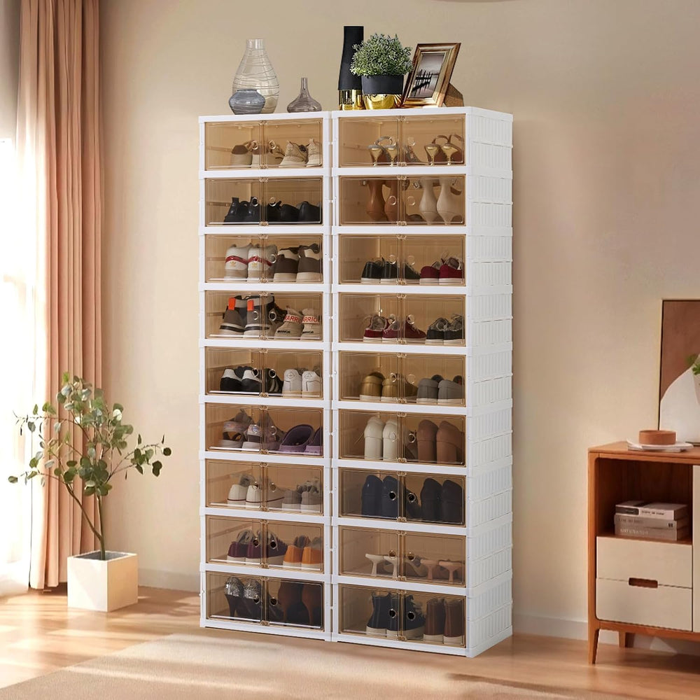 Folding Shoe Rack Storage Device for 9Tiers-36Pairs by 2-Column