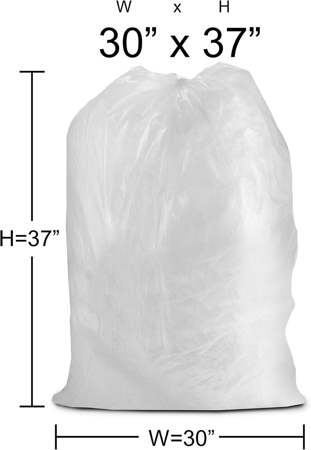 Small, Medium 30” X 37” Clear Trash/Wastebasket Liner, 20-30 Gal Garbage Bags...