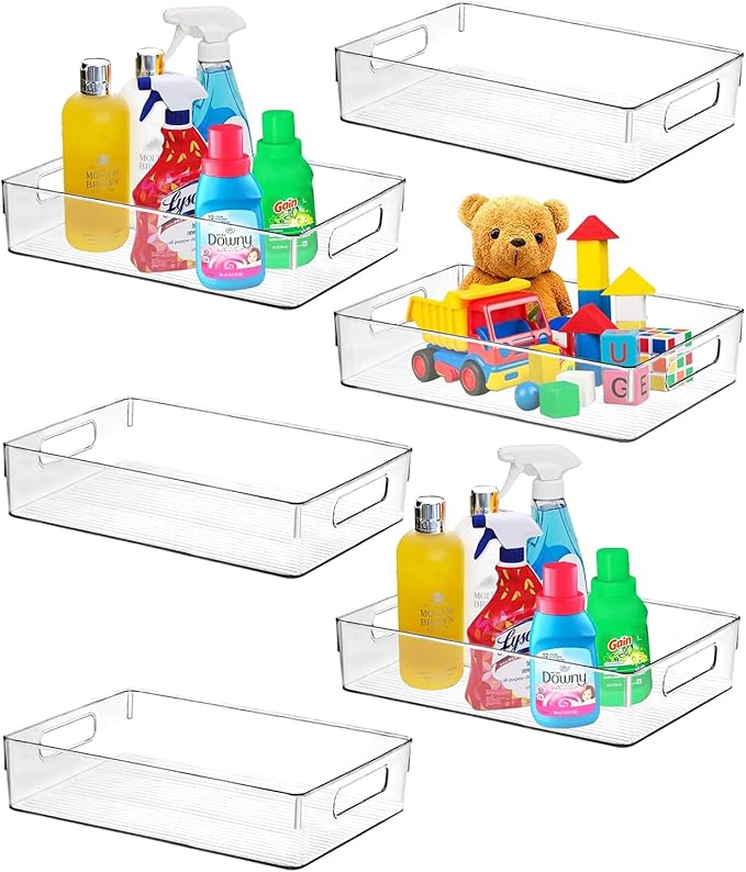 Clear Plastic Storage Bins, Pantry Organizers and Storage or Kitchen