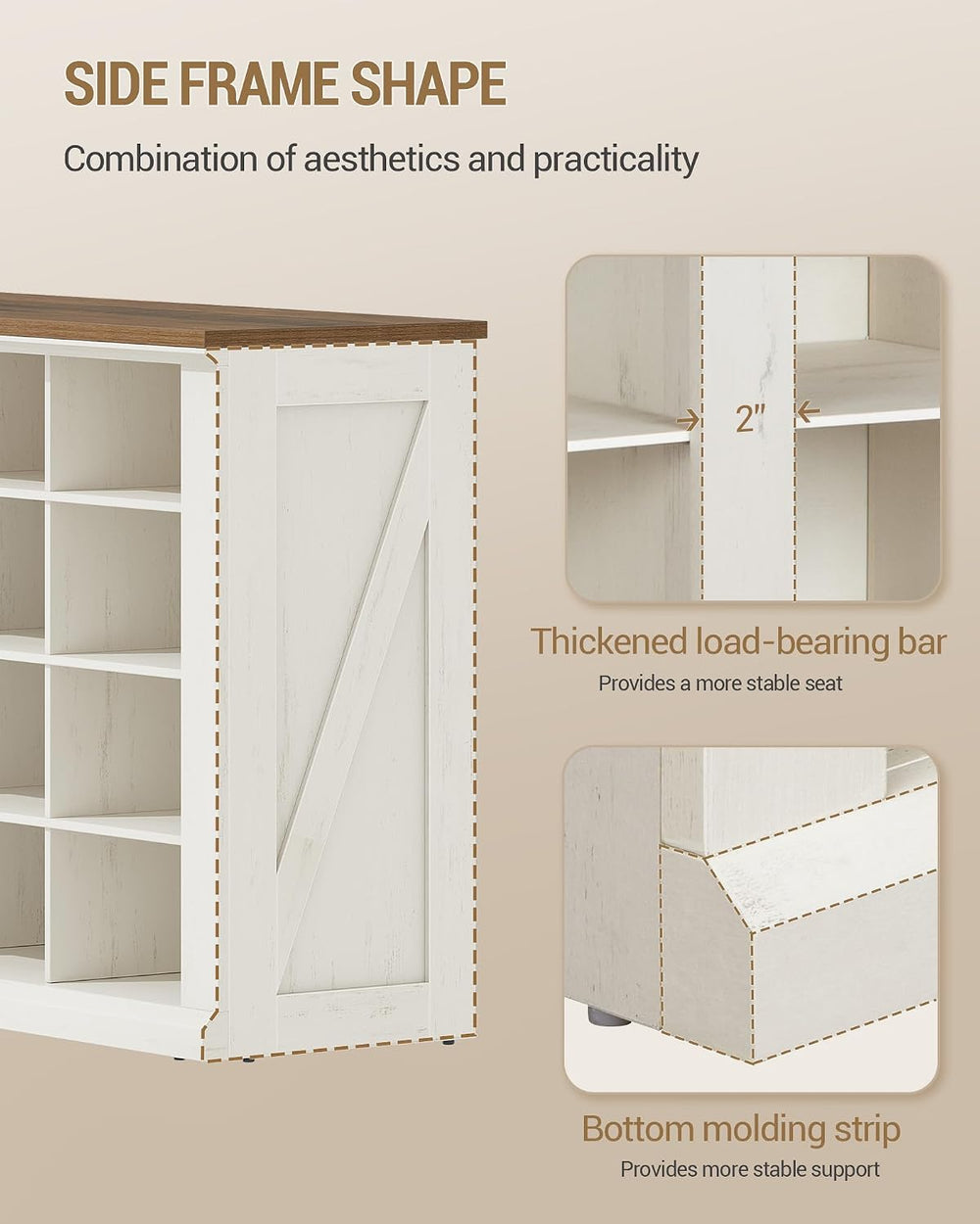 Hzuaneri Shoe Storage Bench, Wooden Entryway Shoe Benches with Cubby