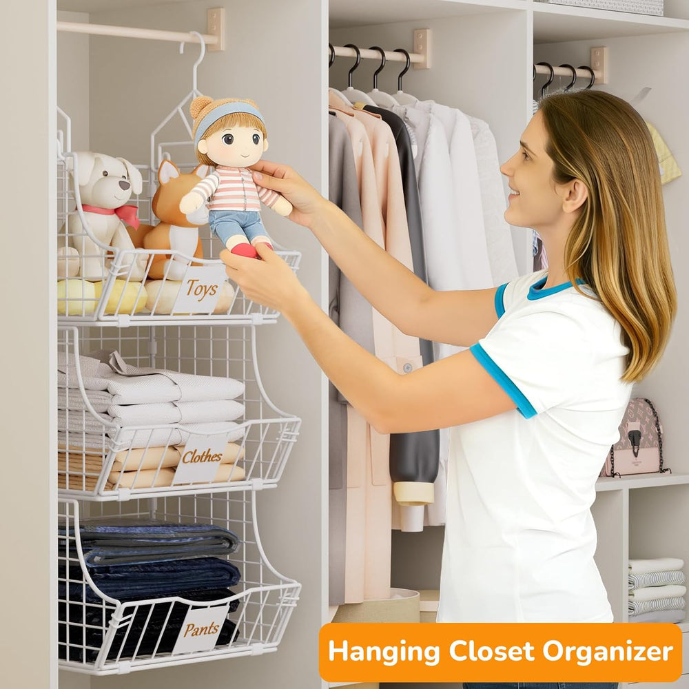 Hanging Closet Organizers and Storage, 6 Tier Closet Shelf Clothes Organizer ...