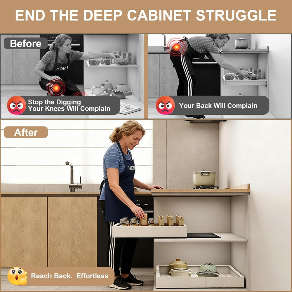 Fokyfok Pull out Cabinet Organizer,7"-11"W,17"-24"D,Expan...