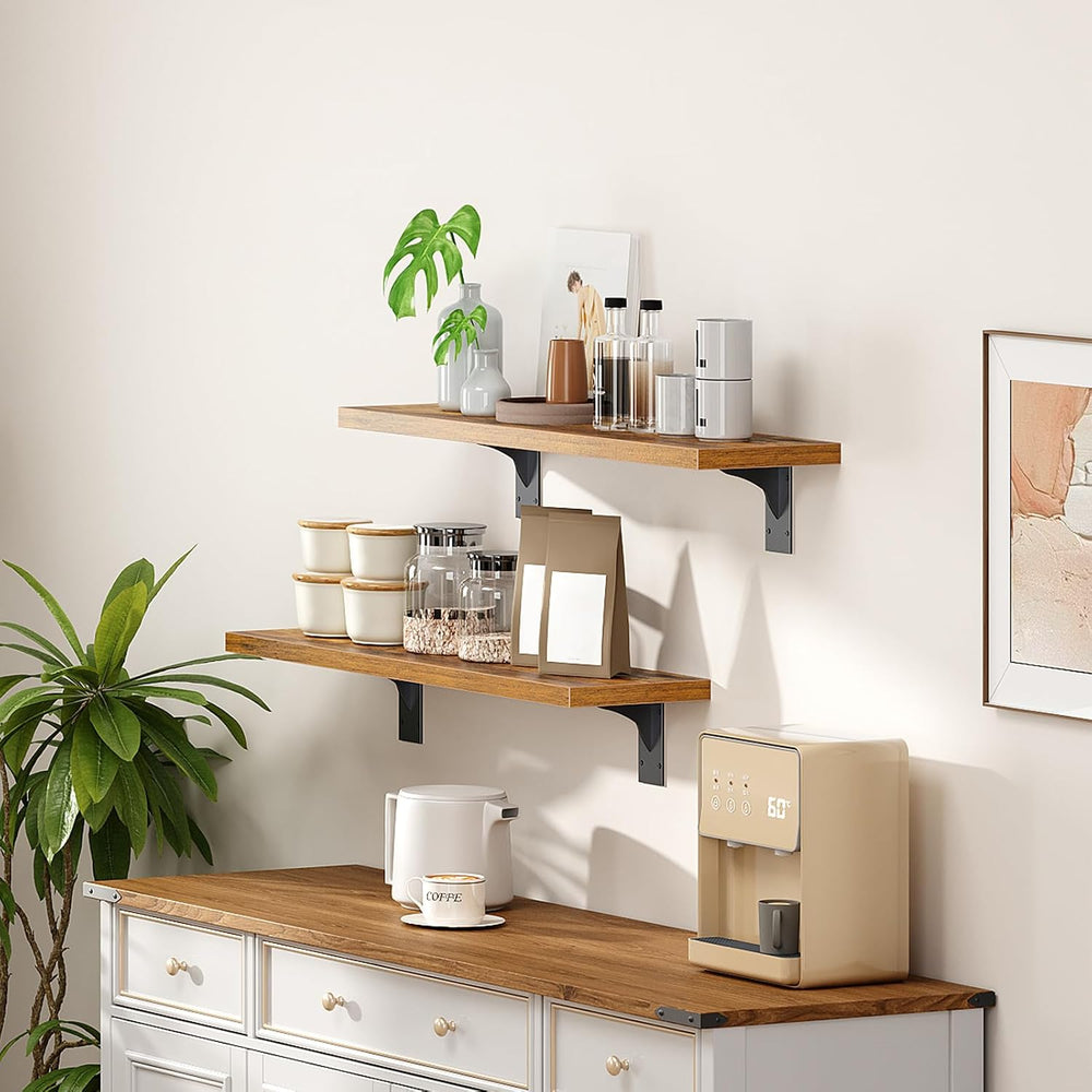 HOOBRO Floating Shelves for Wall, 23.6" Wall Mounted Shelves Set of 2