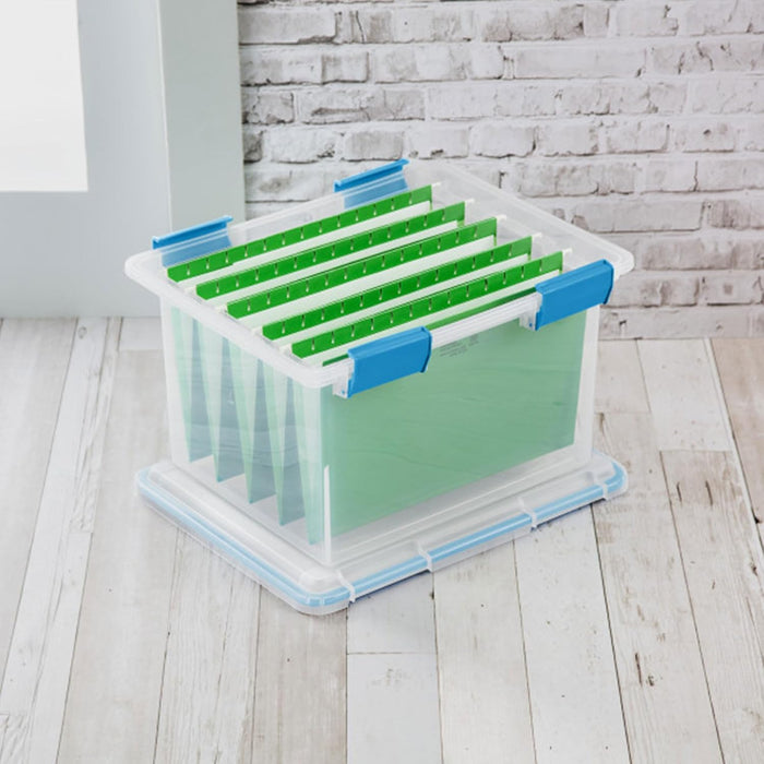 Sterilite Gasket Storage Box with Lids for Home & Office, 32 Quart, 4-Pack