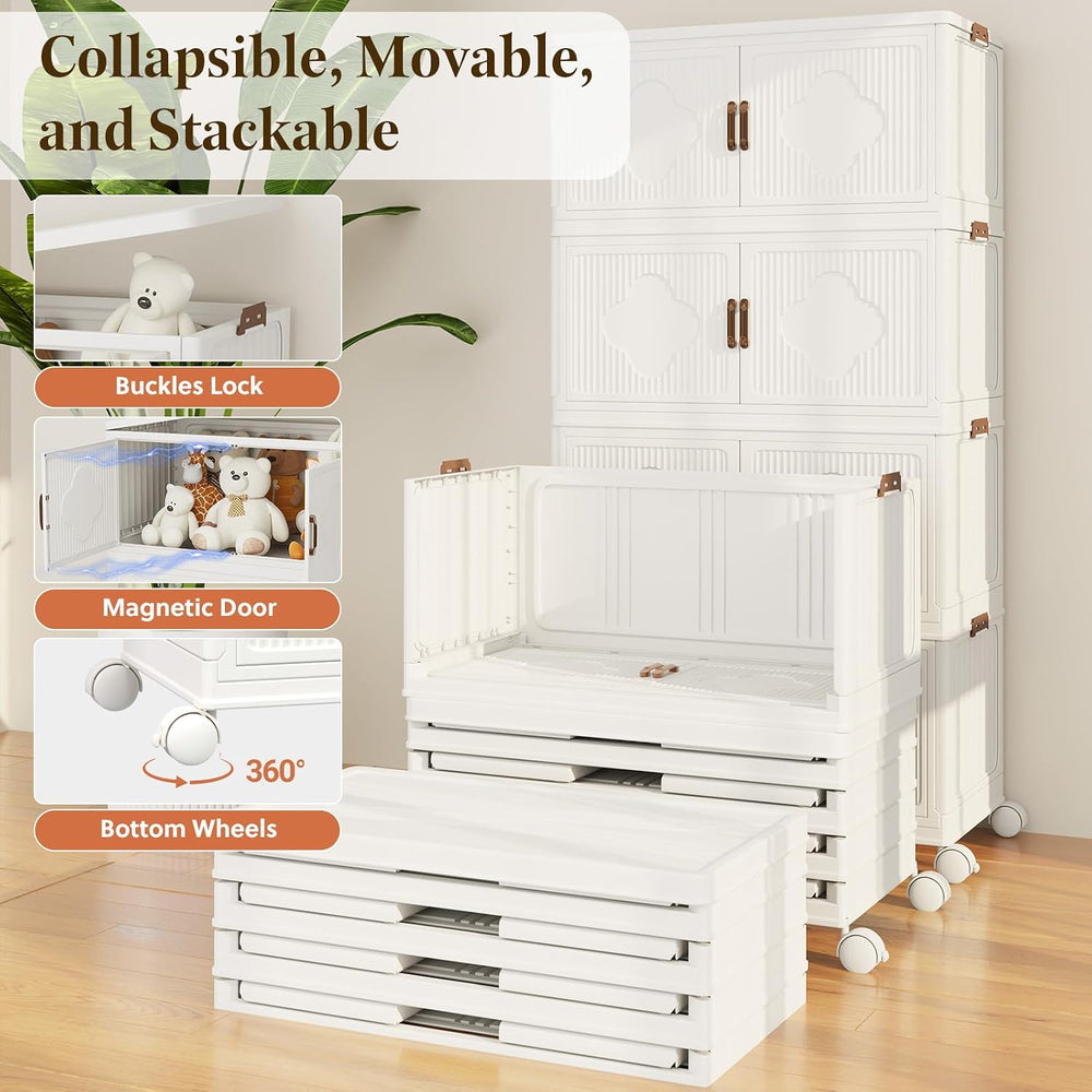 Stackable Storage Bins with Lid & Wheels, 83 Gal/333 Qt Clover Extra Larg...