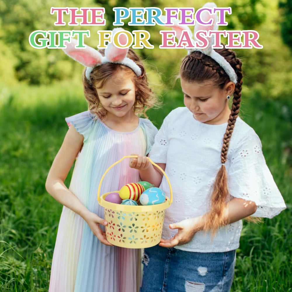 Havawish Easter Basket Bulk with Handle Small Colorful, 100 Pcs, Round