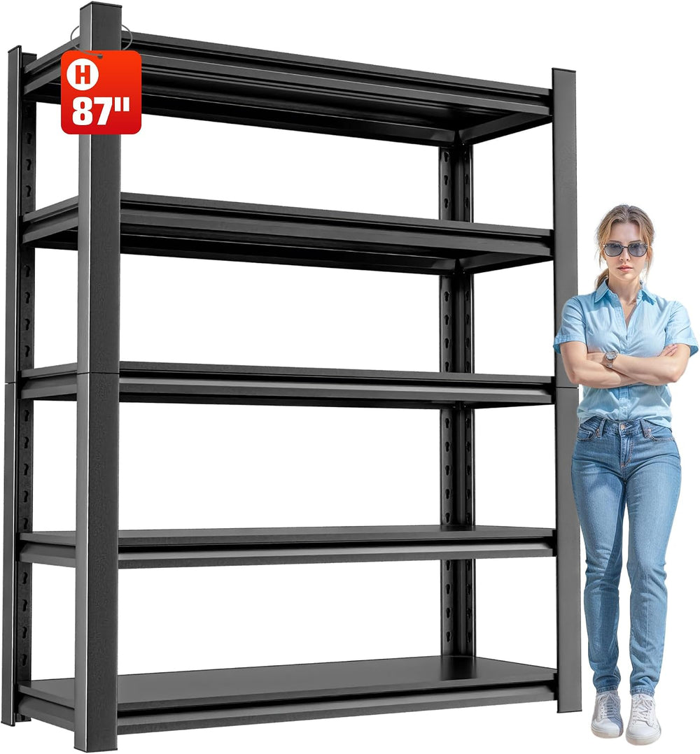 OLLRRACT 5-Tier Garage Shelving, Metal Storage Shelves, Utility Shelf