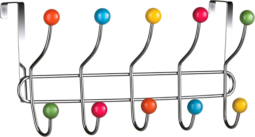 Premier Housewares 10 Hook Over Door Hanger - Multi-Coloured