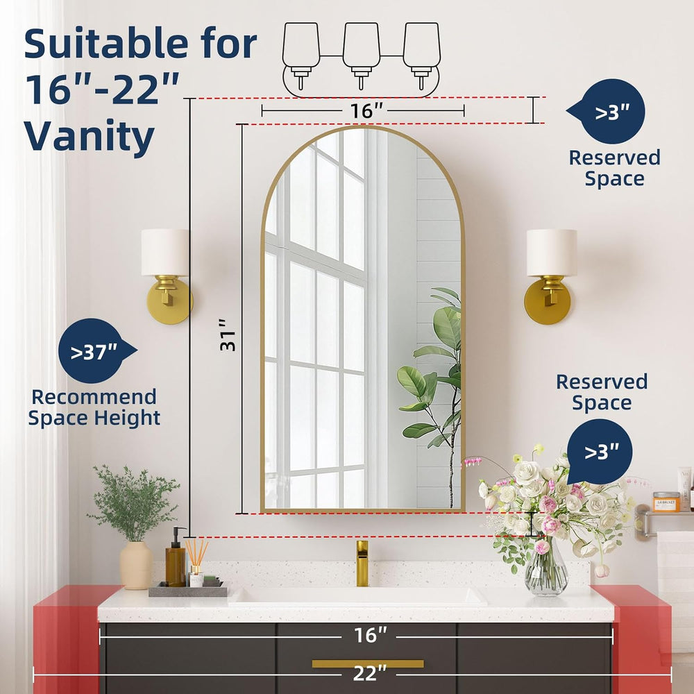 Medicine Cabinets for Bathroom, Gold Arched Medicine Cabinet Recessed or Surf...