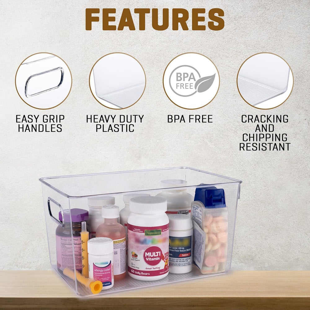 Clear Plastic Stackable Storage Bins with Lids, Pantry Organizers and Storage...