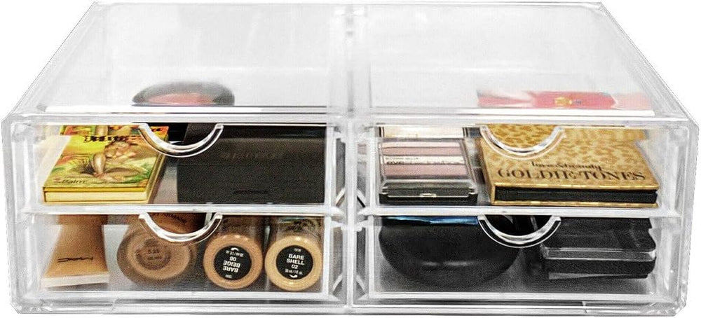 Sorbus Acrylic Drawers, Clear Makeup Organizer for Vanity (4 Drawers)