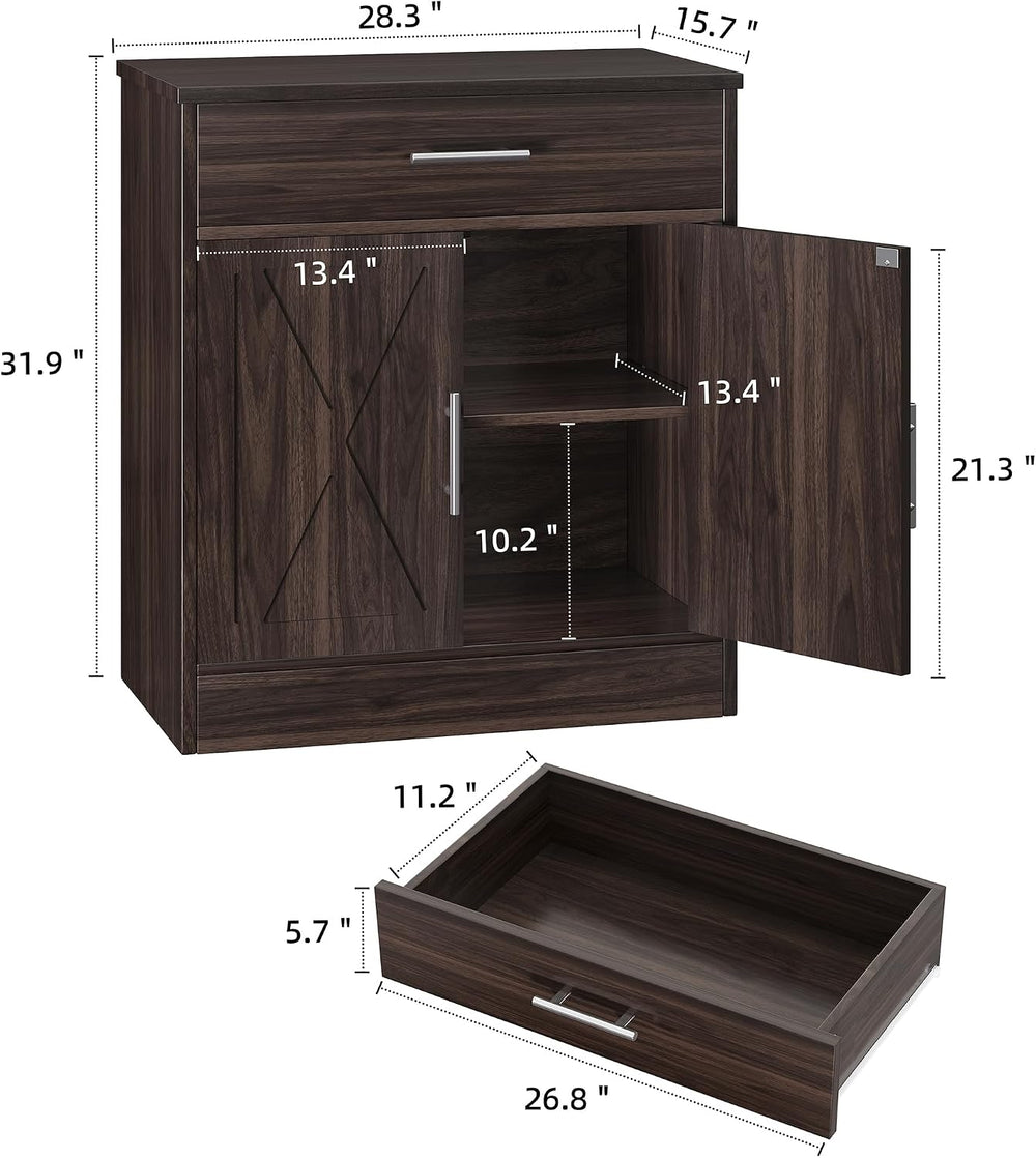 Shintenchi Farmhouse Storage Cabinets with Doors and Shelves,Kitchen Barn Doo...