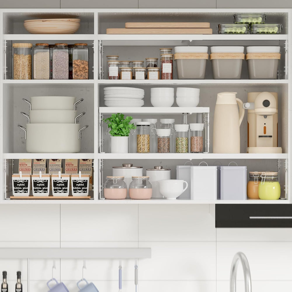 Stackable Expandable Metal Shelf Organizer, Thickened Steel Adjustable Storag...