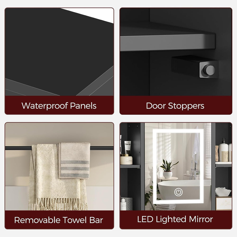 MAHANCRIS Bathroom Wall Cabinet with Mirror, Wall Mounted Medicine Cabinet wi...