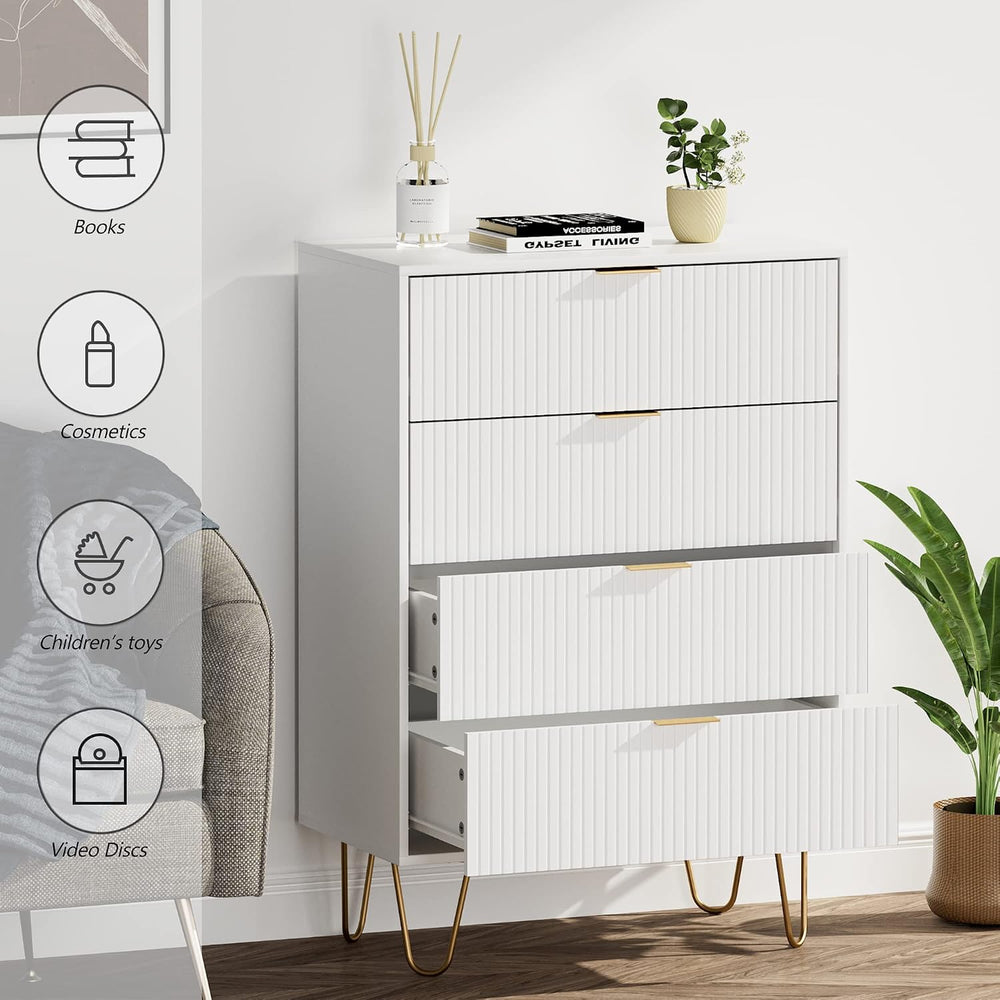 Masupu 4 Drawer Dresser, Drawer Chest, Tall Storage Chest Cabinet Organizer U...