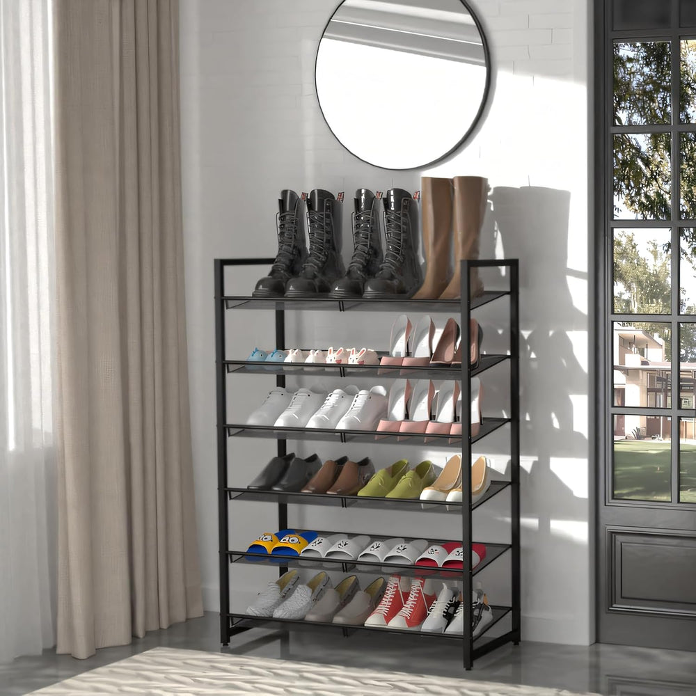 Shoe Rack, 6-Tier Metal Shoe Organizer, Tall Shoe Rack for Closet,entryway,Ga...