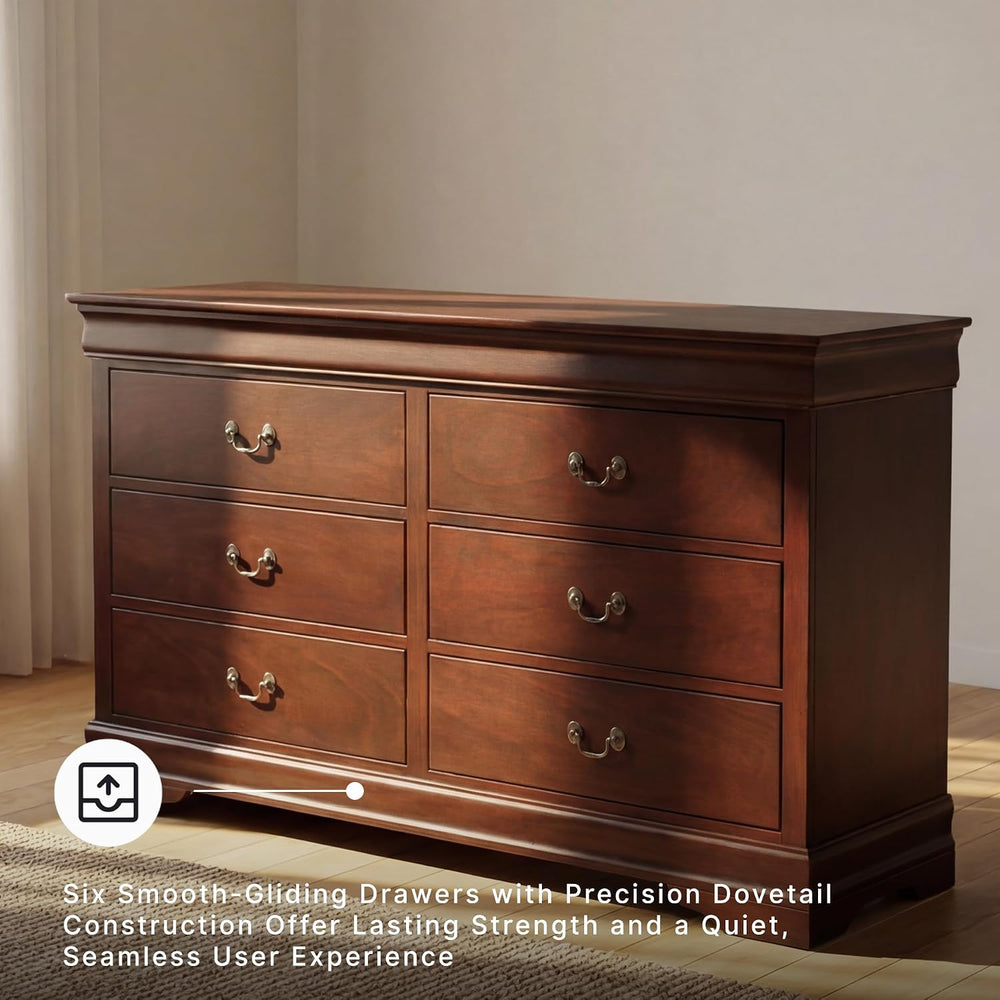 Signature Design by Ashley Alisdair 6 Drawer Bedroom Dresser, Dark Brown