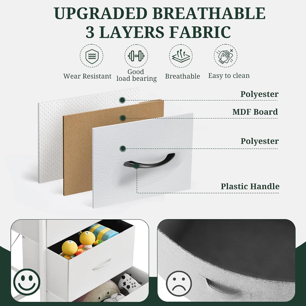 5-Drawer Dresser for Bedroom, Anti-Tip Wide Storage Organizer Fabric