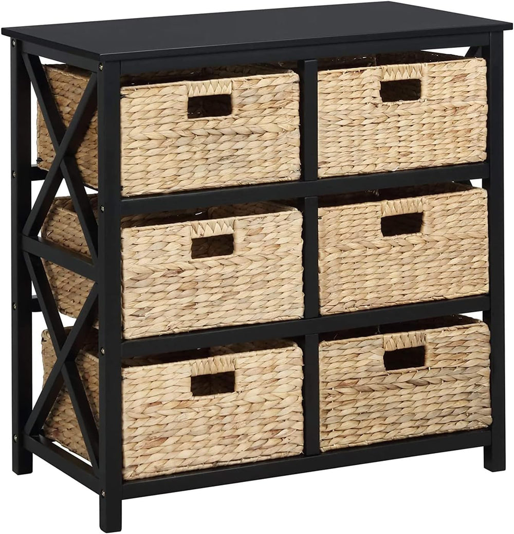 eHemco 3 Tier X-Side End Storage Cabinet, Black