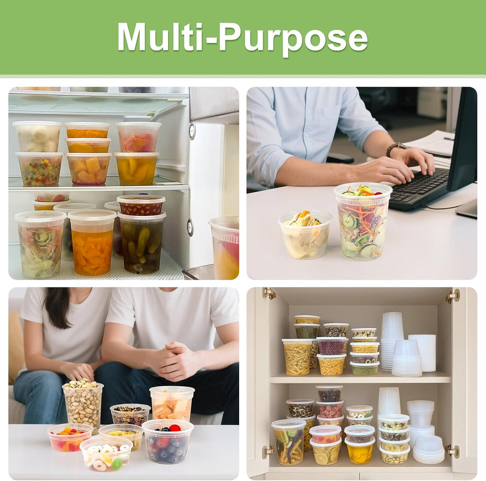 40 Sets (80-Piece) Deli Containers with Lids 32 oz