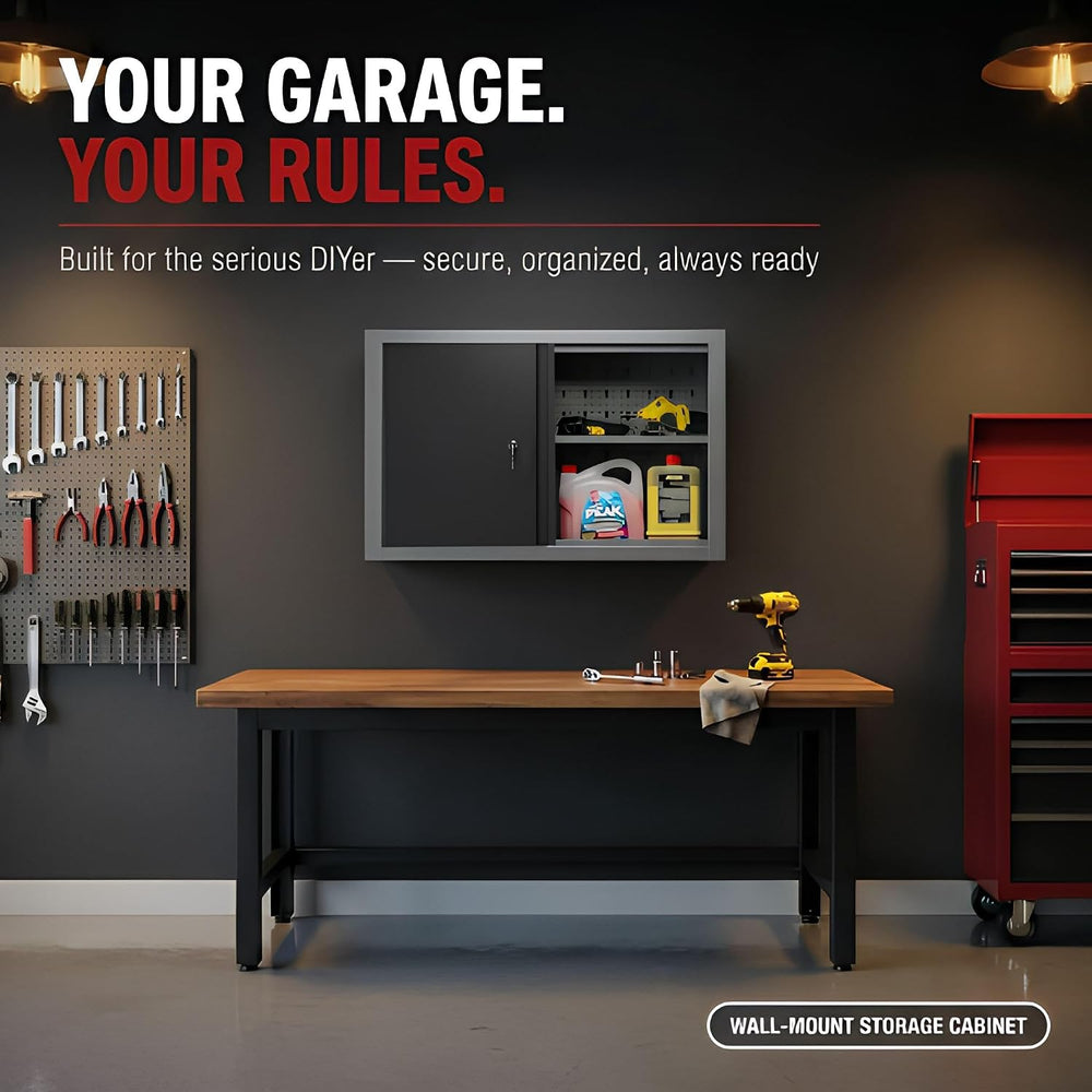 JZD Steel Wall Cabinet, Industrial-Grade Workshop Storage Solutions with Two ...