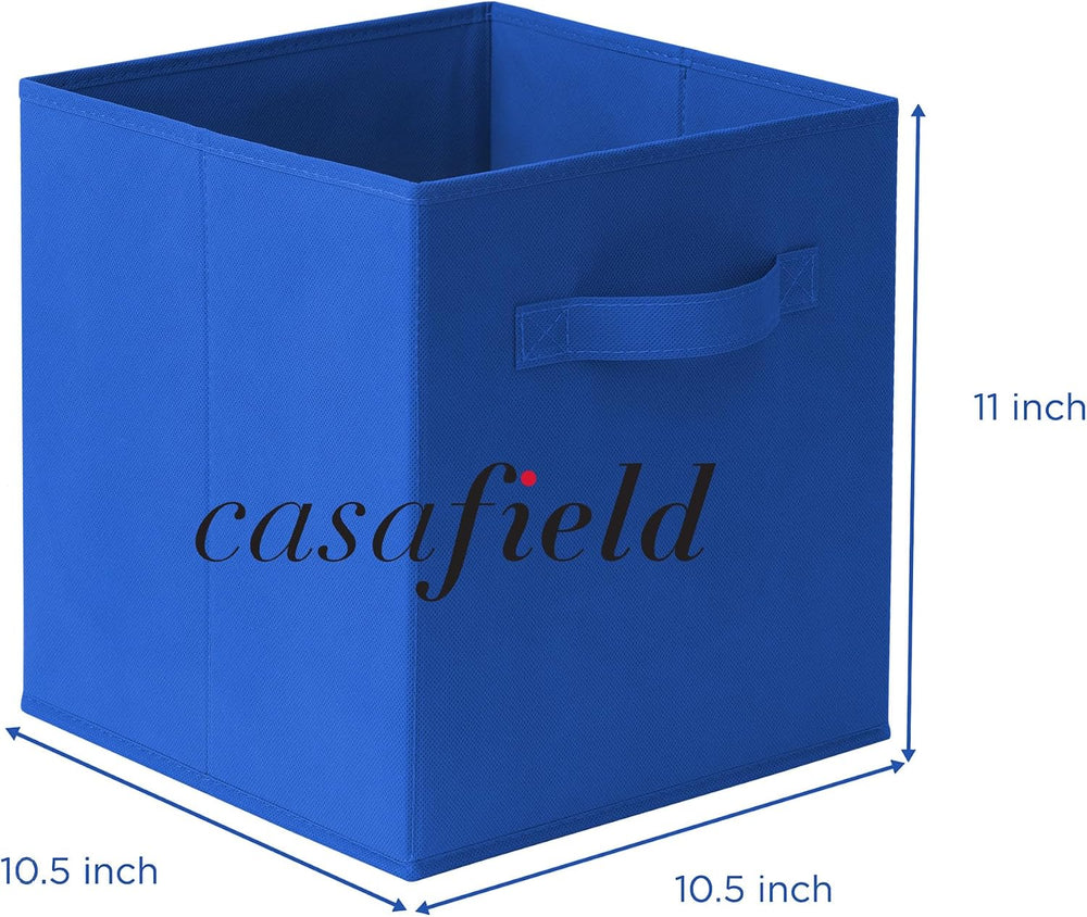 Casafield Set of 12 Collapsible Fabric Cube Storage Bins, Royal Blue - 11&quo...