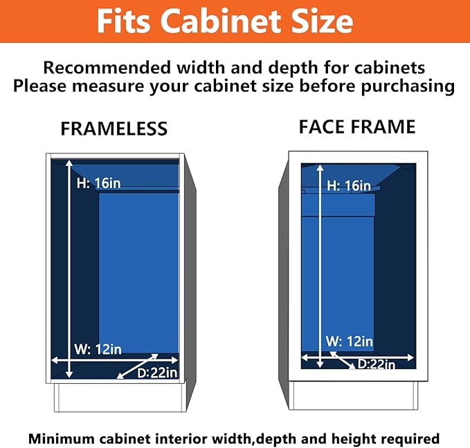 ROOMTEC Individual Pull Out Cabinet Organizer, 2 Tier Spice Rack Organizer