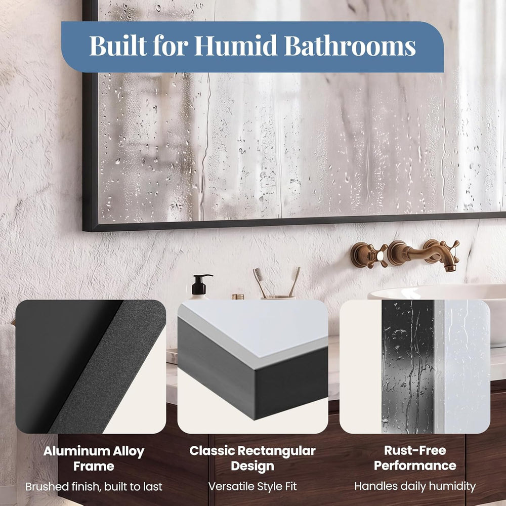 DUMOS 30"x36" Rectangle Wall Mirror, Bathroom Mirrors for Over Sink...