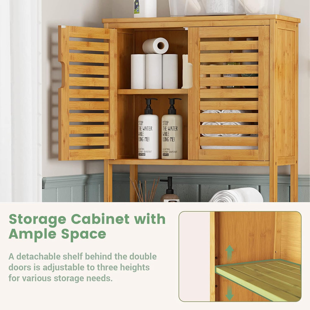 VIAGDO Over The Toilet Storage Cabinet, Tall Bathroom Cabinet Organizer with ...
