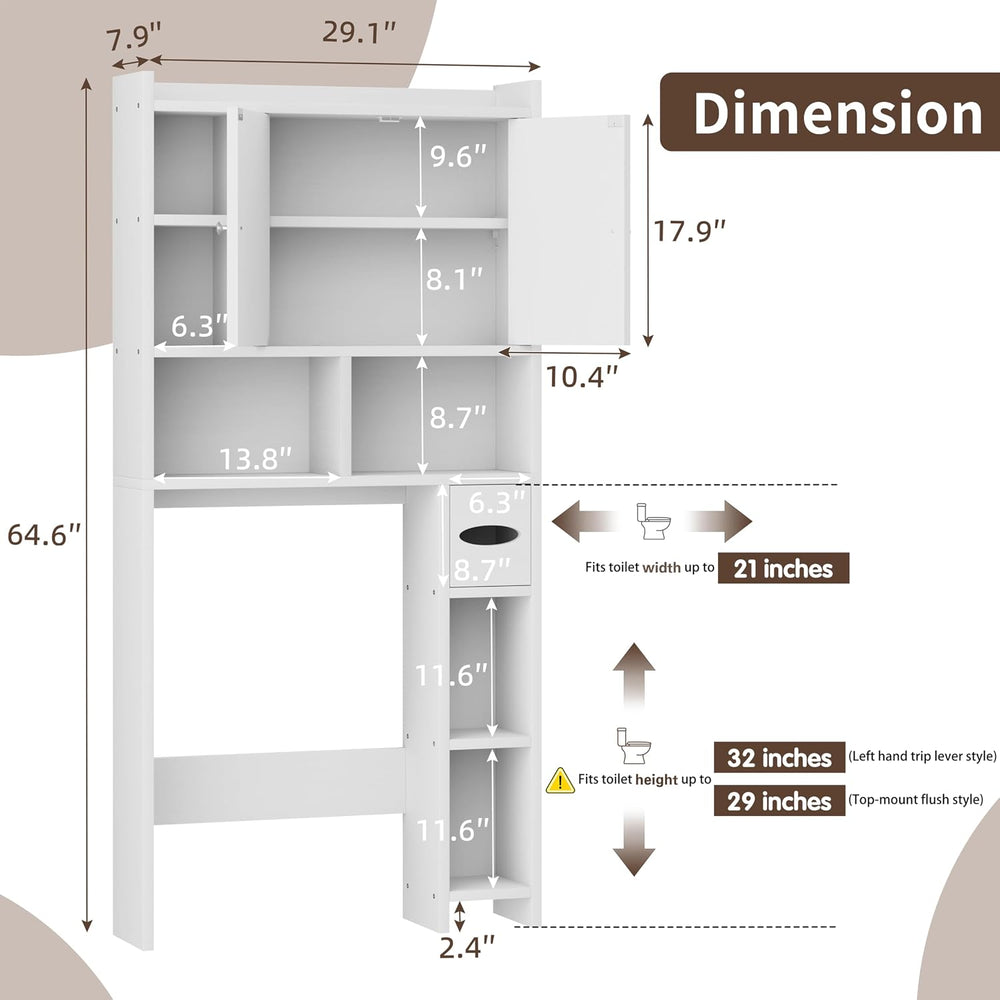 Shintenchi Over the Toilet Storage Cabinet, Bathroom Shelf Organizer