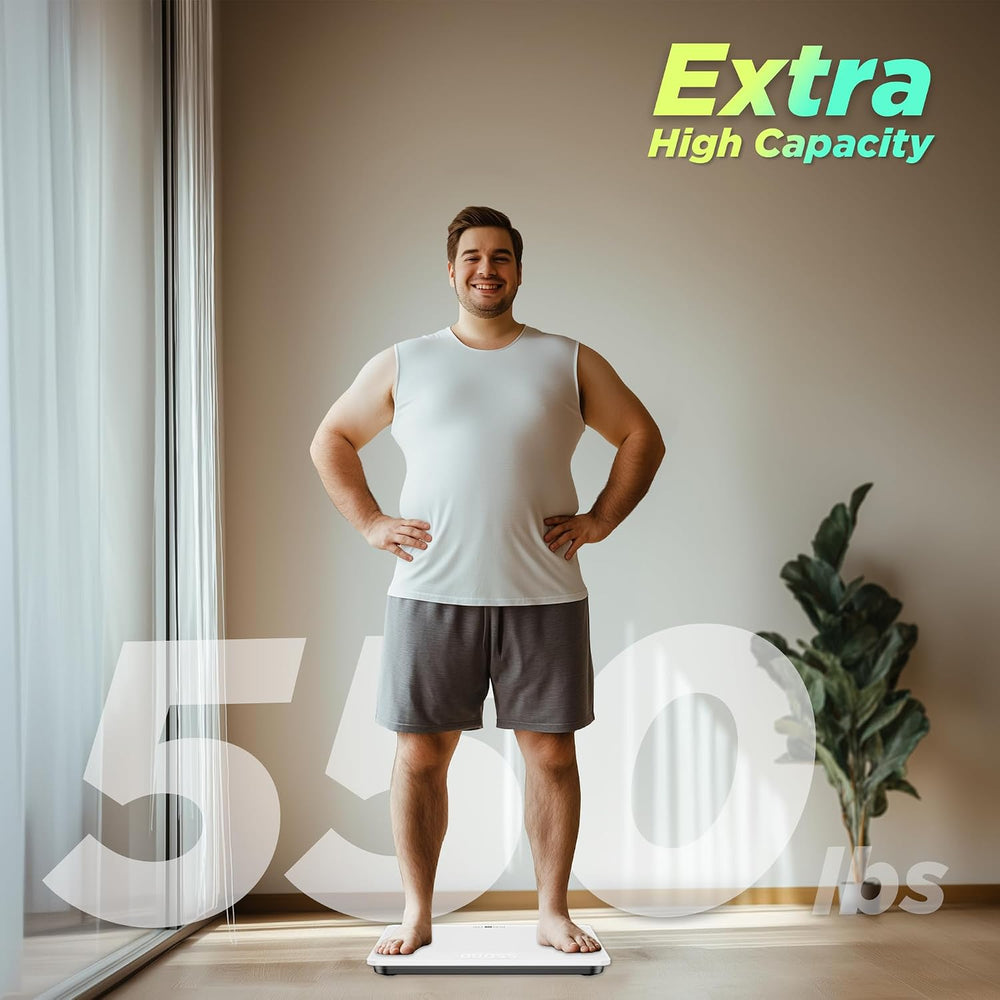550lb Scale for Body Weight with Ultra-Wide Platform and Large LED Bezel-Less...
